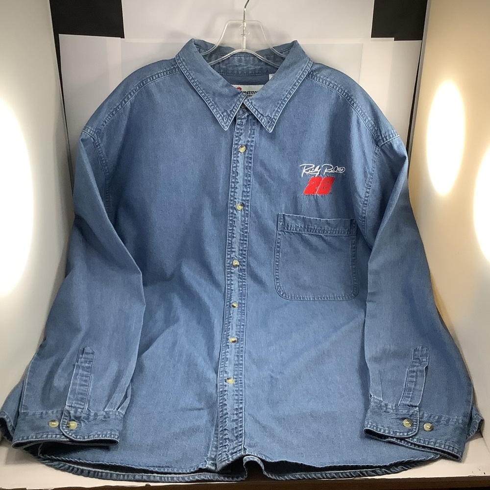 VTG Men's NASCAR #28 Ricky Rudd Competitor's View Denim Shirt XL - Picture 5 of 5